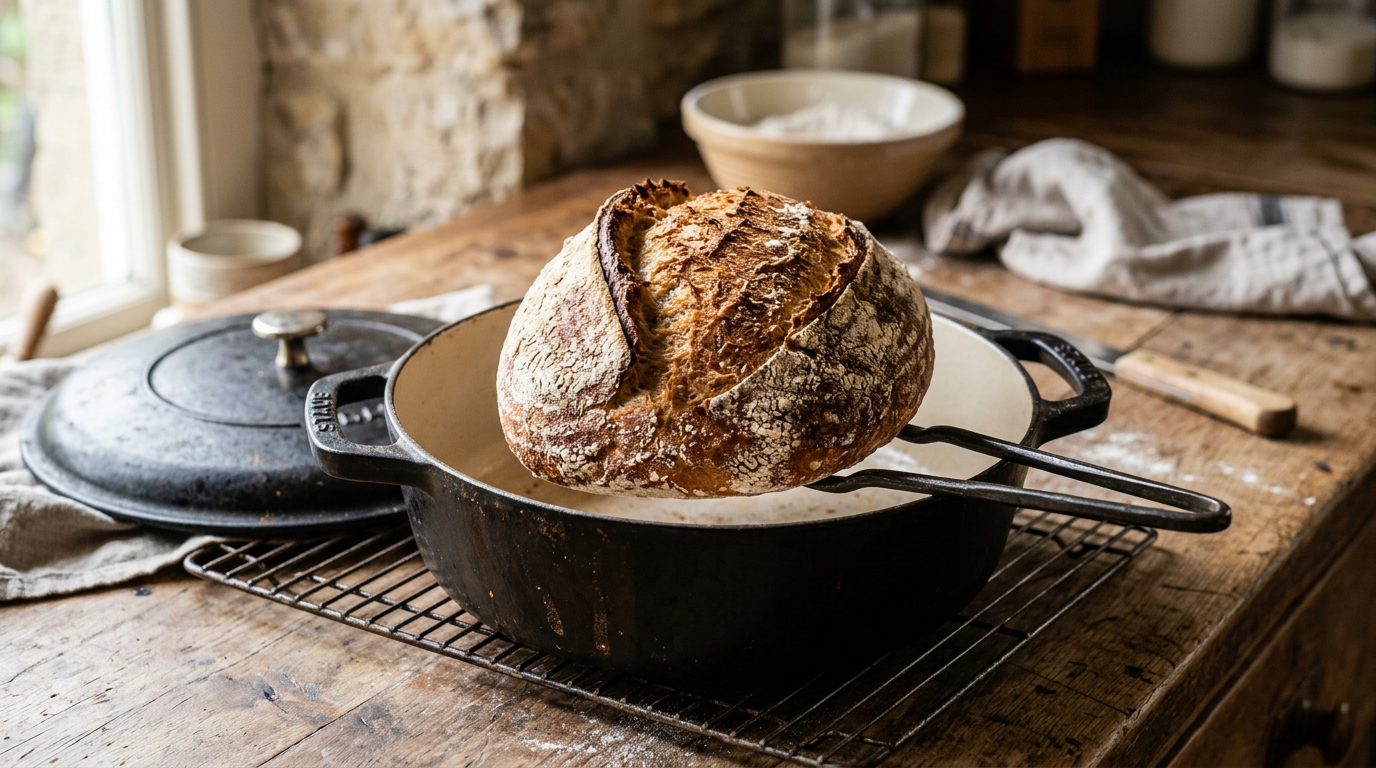 No knead bread in dutch oven
